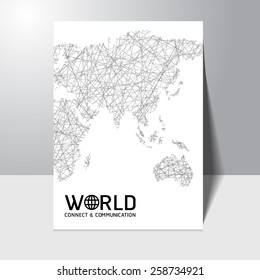 Abstract connect and communication world map concept  Brochure Flyer design vector template