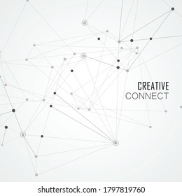 Abstract connect dot line for concept design. Futuristic pattern. Black abstract geometric background. Design element. Business concept