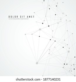 Abstract connect dot line for concept design. Futuristic pattern. Black abstract geometric background. Design element. Business concept