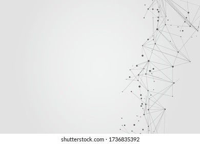 Abstract connect dots, Polygonal background. Technology hi tech connecting digital data design concept, vector illustration