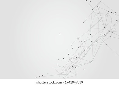 Abstract connect dots, Polygonal background. Technology hi tech connecting digital data design concept, vector illustration