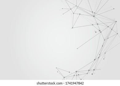 Abstract connect dots, Polygonal background. Technology hi tech connecting digital data design concept, vector illustration
