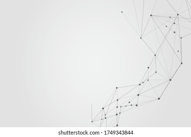 Abstrakte Linien und Verbindungspunkte, Polygonaler Hintergrund, Technologie-Verbindungsdesign, Vektorgrafik