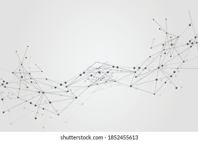 Abstract connect dots, Polygonal background. Technology hi tech connecting digital data design concept, vector illustration