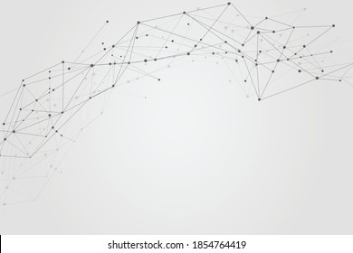 Abstract connect dots, Polygonal background. Technology hi tech connecting digital data design concept, vector illustration