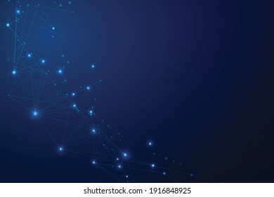 Abstract connect dots, Polygonal background. Technology hi tech connecting digital data design concept, vector illustration