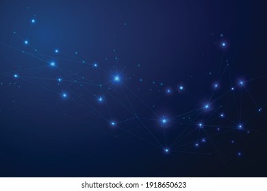 Abstract connect dots, Polygonal background. Technology hi tech connecting digital data design concept, vector illustration