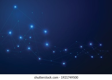 Abstract connect dots, Polygonal background. Technology hi tech connecting digital data design concept, vector illustration
