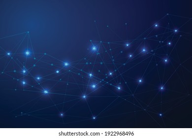 Abstract connect dots, Polygonal background. Technology hi tech connecting digital data design concept, vector illustration