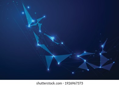 Abstract connect dots, Polygonal background. Technology hi tech connecting digital data design concept, vector illustration