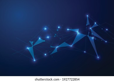 Abstract connect dots, Polygonal background. Technology hi tech connecting digital data design concept, vector illustration