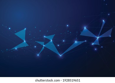 Abstract connect dots, Polygonal background. Technology hi tech connecting digital data design concept, vector illustration