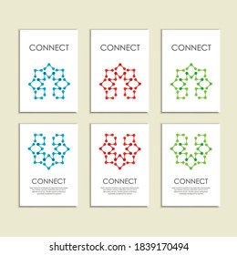 Abstract connect figure on brochure template