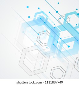 Abstract connect hexagonal structure background.
