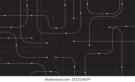 Abstract connect lines and dots circuit, simple technology graphic background, vector design network technology and connection concept.