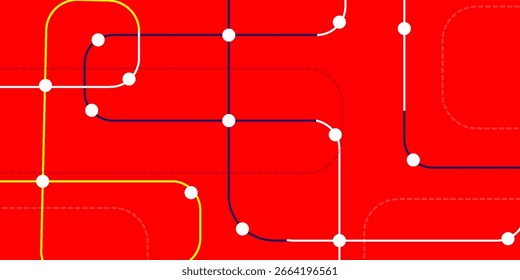 Circuito Abstractas de líneas y puntos de conexión, fondo gráfico de tecnología simple, tecnología de red de diseño de Vectores y concepto de conexión.