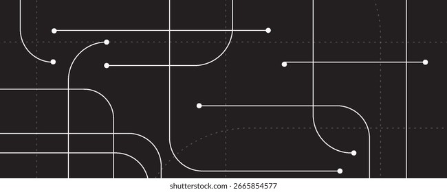 Abstract connect lines and dots circuit, simple technology graphic background, vector design network technology and connection concept.