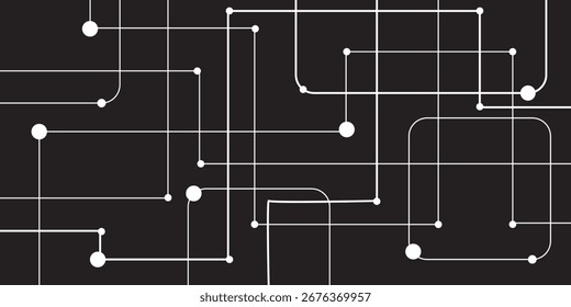Abstract connect lines and dots circuit, simple technology graphic background, vector design network technology and connection concept.