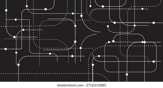 Circuito Abstractas de líneas y puntos de conexión, fondo gráfico de tecnología simple, tecnología de red de diseño de Vectores y concepto de conexión.