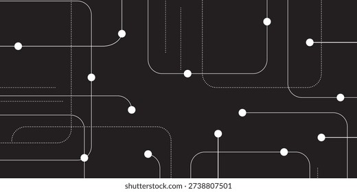 Abstract connect lines and dots circuit, simple technology graphic background, vector design network technology and connection concept.	