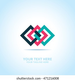 Logotipo de conexión abstracta, concepto de diseño, emblema, elemento de logotipo para plantilla.