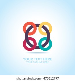 Abstract Connect logo, design concept, emblem, icon, flat logotype element for template.