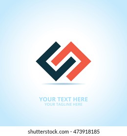 Abstract Connect logo, design concept, emblem, icon, flat logotype element for template.