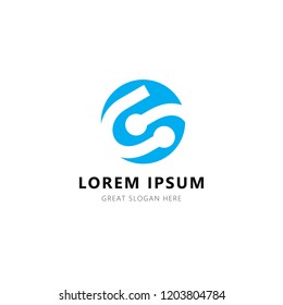 abstract connect logo design template