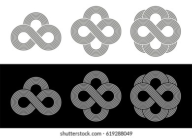 abstract connect maze logo template vector
