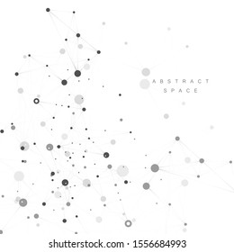 Abstract connect molecule background. Genetic and chemical compounds, medical and technological concept. Vector illustration.