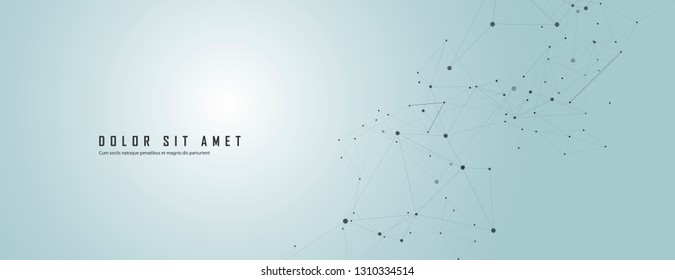 Abstract connect molecule banner and science structure vector illustration.
