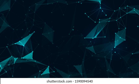 Abstract connect polygon and lowpoly geometric space futuristic background. Vector illustration for web design