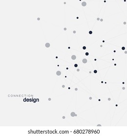 Abstract connect polygonal network background with dots and lines.
