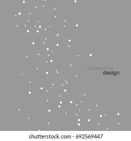 Abstract connect polygonal network background with dots and lines.