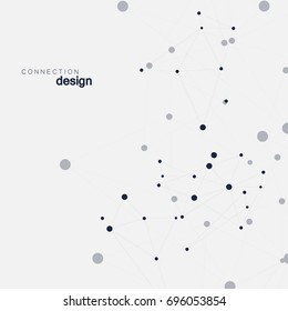 Abstract connect polygonal network background with dots and lines.