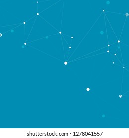 Abstract connect technology with polygonal shapes on blue background. Vector design.