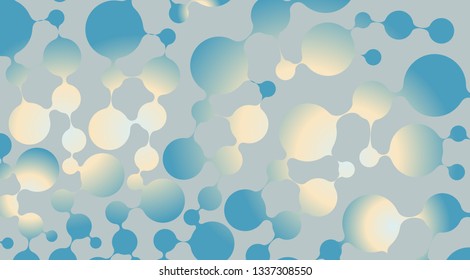 abstract connected bubbles background in silver blue shades