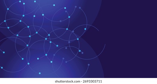 Líneas circulares conectadas Abstractas y puntos para conexión de red, redes sociales y conexión global o concepto de big data