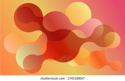 Abstract connected circles vector banner background. Geometric liquid fluid shapes. Modern design. Dynamic fluid banner shapes. Minimal curvy design. Various colors modern template.