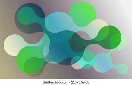 Abstract connected circles vector banner background. Geometric liquid fluid shapes. Modern design. Dynamic fluid banner shapes. Minimal curvy design. Various colors modern template.