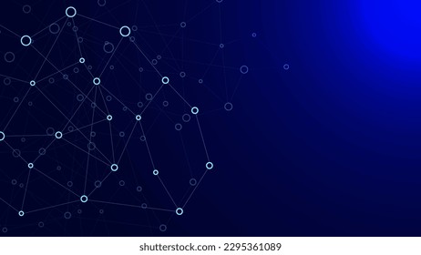 Abstract connected dots and lines for digital communication and global network connection concept background. Vector illustration.