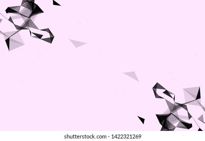Abstract connected dots and lines on white background. Communication and technology network concept with moving lines and dots. - Illustration