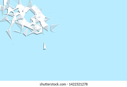 Abstract connected dots and lines on white background. Communication and technology network concept with moving lines and dots. - Illustration