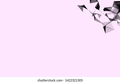 Abstract connected dots and lines on white background. Communication and technology network concept with moving lines and dots. - Illustration