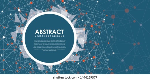 Abstract connected dots on bright blue background. Technology concept