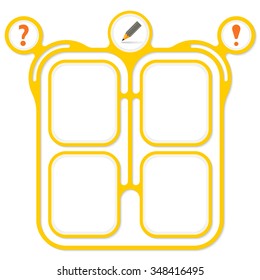 Abstract connected frames for your text and a pencil