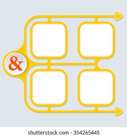 Abstract connected frames for your text and a ampersand