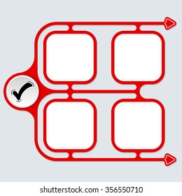 Abstract connected frames for your text and a check box
