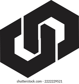 Resumen de la ilustración del logotipo del hexágono conectado en un estilo moderno y mínimo aislado en el fondo