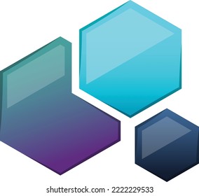 Resumen de la ilustración del logotipo del hexágono conectado en un estilo moderno y mínimo aislado en el fondo